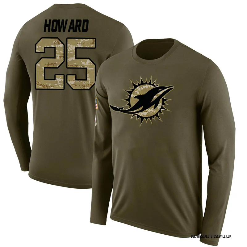 Xavien Howard Miami Dolphins Women's Name & Number Logo Slim Fit Long  Sleeve T-Shirt - Ash