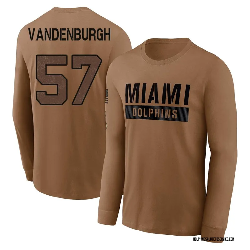 Zach Sieler Miami Dolphins Men's Legend Olive Salute to Service Sideline  Long Sleeve T-Shirt